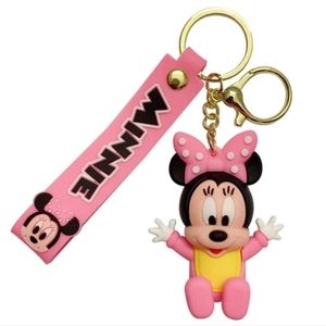 Baby Girl Mouse Silicone Cartoon Figure Keyholder Ring Keychain